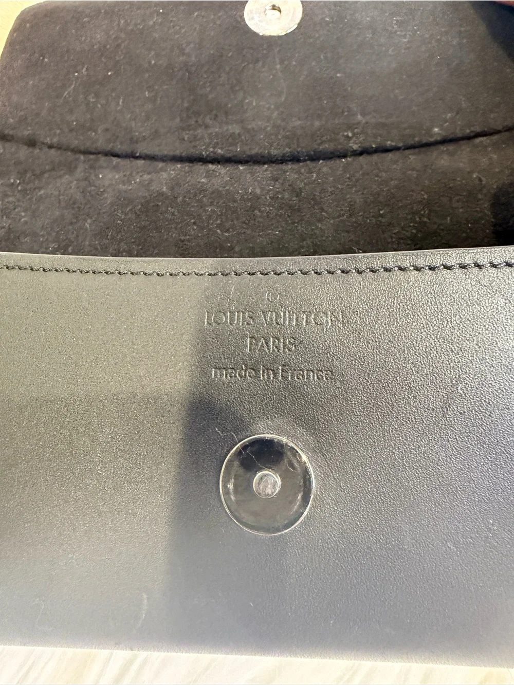 Louis Vuitton Black Eclipse Monogram  “Woody” SUNGLASS case